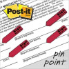 3M Post-it Flags 684-RDSH (0.5" x 1.7") Sign Here Red