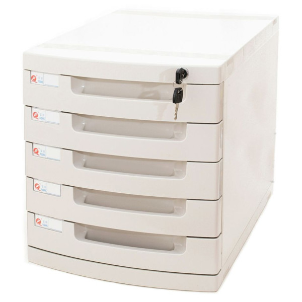 5-Drawer File Cabinet w/Key Lock (39.4 x 29.5 x 32.5cm)