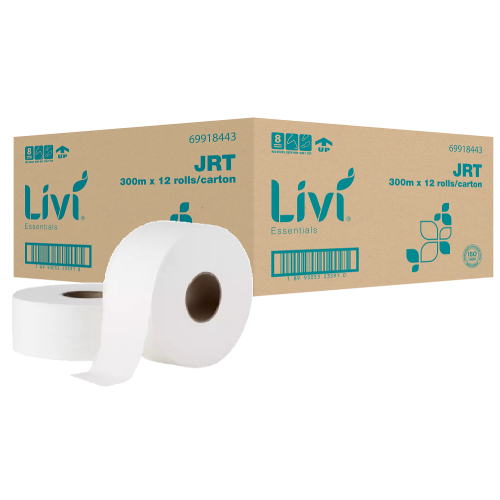 Livi 2-Ply Jumbo Toilet Tissue Roll (12 Rolls) 300m