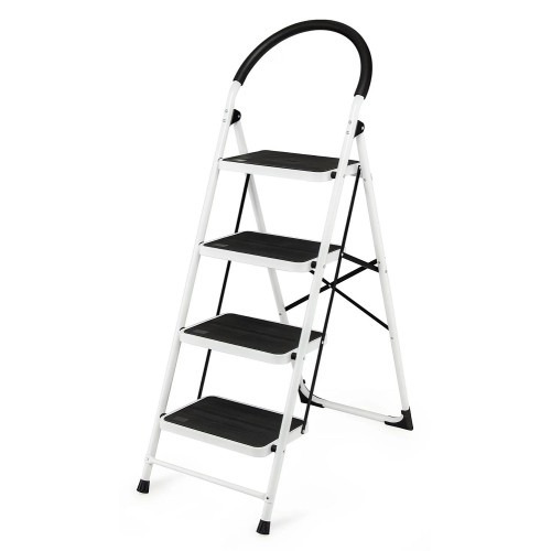 4-Step Foldable Steel Ladder w/Grip 965mm