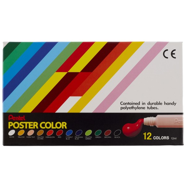 Pentel Poster Colour 12 Colours Set