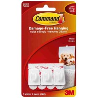 3M Command 17066 Damage-Free Hanging Utility Hook Micro 3’S 225g