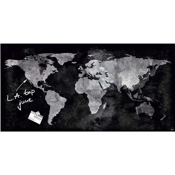 Sigel Magnetic Glass Board artverum (91 x 46 x 1.5cm) World Map