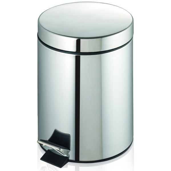 Round Stainless Steel Waste Bin w/Pedal (25.2 x 39.0cm) 12L