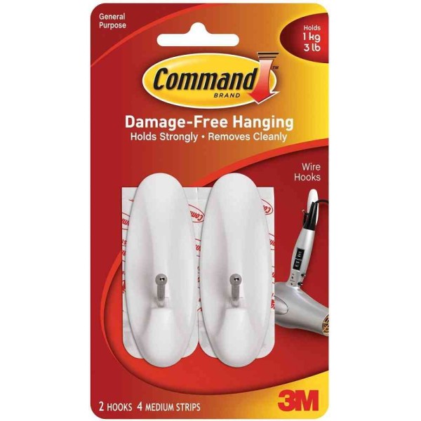 3M Command 17068 Damage-Free Hanging Wire Hook Medium 2'S 1kg