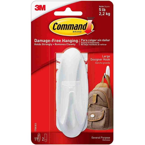 3M Command 17083 Damage-Free Hanging Designer Hook Large 2.2kg