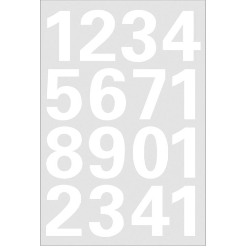 Herma Numbers 25mm 0-9 Weatherproof Film White 1S