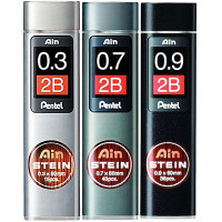 Pentel Ain Stein Pencil Lead 2B (0.3mm, 0.7mm, 0.9mm)