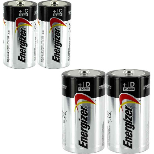 Energizer Max Alkaline Battery (C, D) Size 2'S