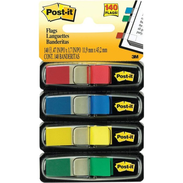 3M Post-it Flags 683-4 (0.5" x 1.7") 4-Colour