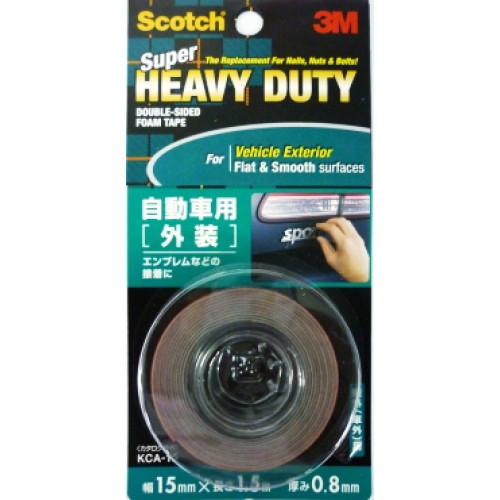 3M Scotch Super Heavy Duty Double-Sided Foam Tape KCA-15 (15mm x 1.5m) Vehicle Exterior Grey