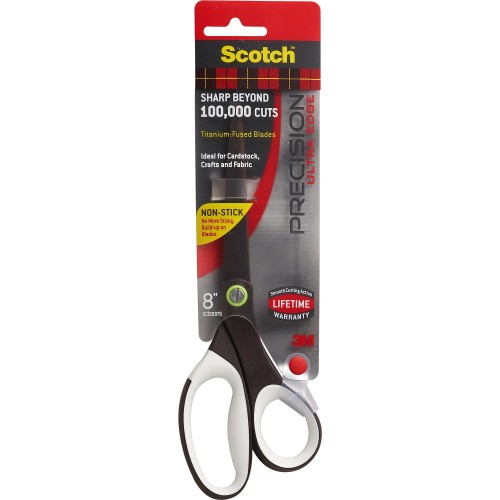 3M Scotch Titanium Precision Ultra Edge Non-Stick Scissors 8"