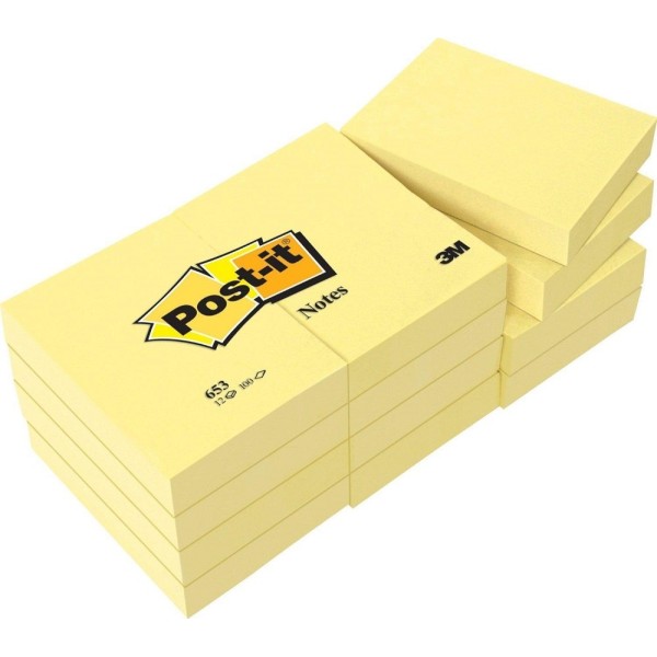 3M Post-it Notes 653CY (1.5" x 2") 12'S