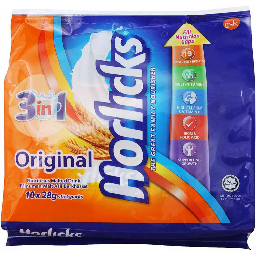 Horlicks 3-in-1 Original Malted Drink 10'S 28g