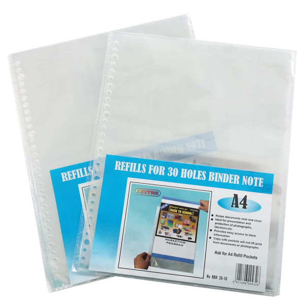 30-Hole Clear Book File Refill 10'S A4