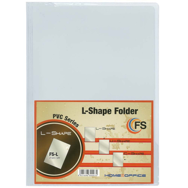 HnO PVC L-Shape Folder 25'S FS/F4 Clear