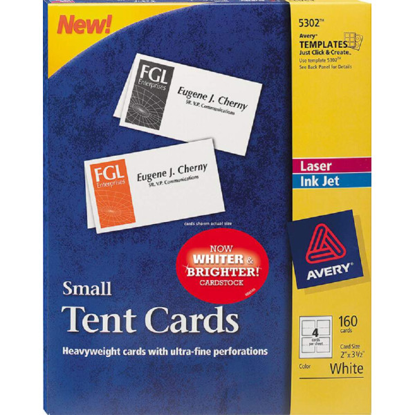 Avery Small Tent Cards 160'S (2" x 3.5")