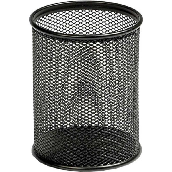 Mesh Pen Holder (8 x 8 x 9cm) Round Black