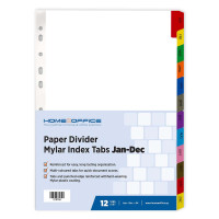 HnO Paper Divider Mylar Index Tabs (Jan-Dec) A4 Colour