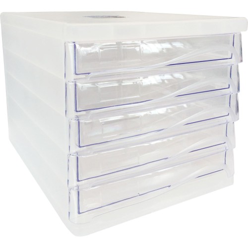 HnO File Cabinet 5-Drawers (338 x 265 x 250mm) Translucent White