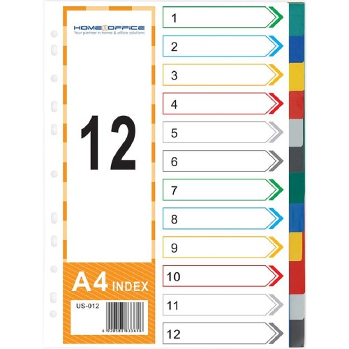 HnO PP Index Divider (12 Colour) A4