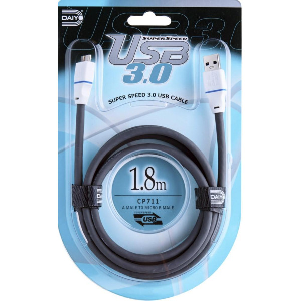 Daiyo USB-3.0 A-Male to Micro-B Male Cable 1.8m