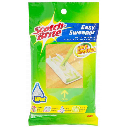 3M Scotch-Brite Easy Sweeper Paper Wiper Refill Wet 8'S