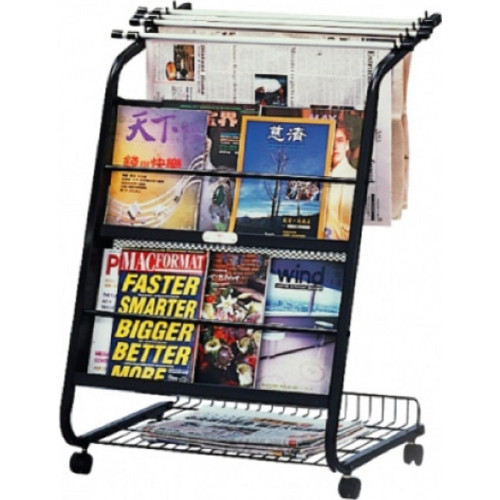 Newspaper & Magazine Rack w/6-Hanger (49 x 65 x 100cm)