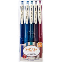 Zebra Sarasa Clip Vintage Gel Ink Pen 0.5mm Retractable 5'S