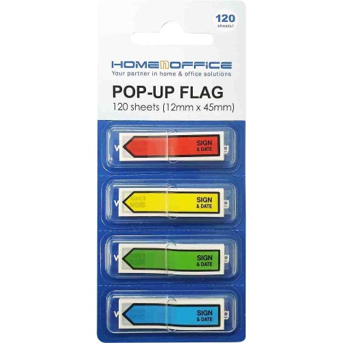 HnO Pop-Up Flags (0.5" x 1.7") 4-Colour Sign & Date