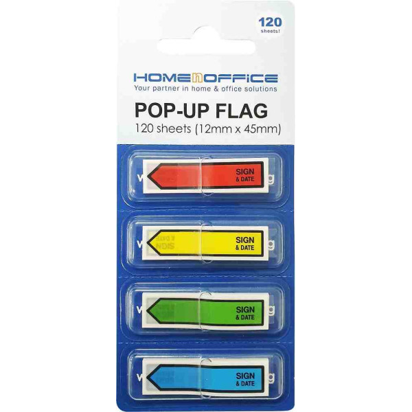 HnO Pop-Up Flags (0.5" x 1.7") 4-Colour Sign & Date