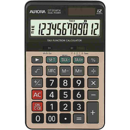 Aurora Tax Calculator (175 x 110 x 31mm) DT259TX 12 Digits