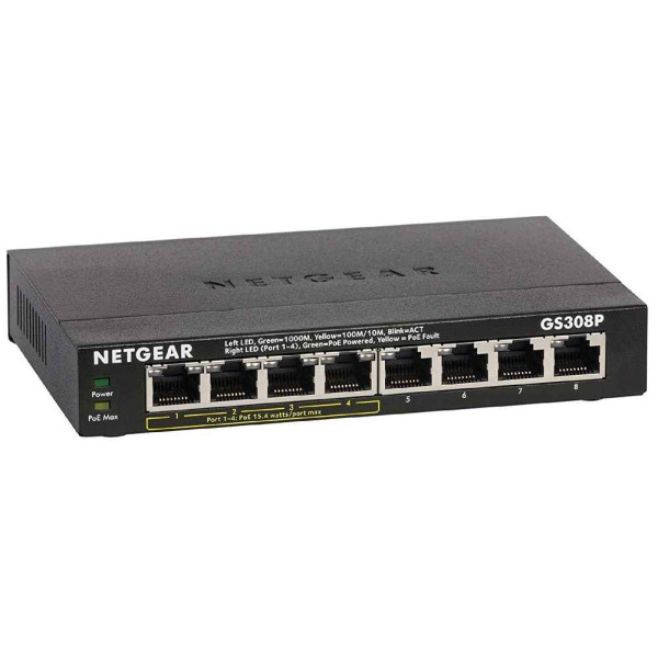 NETGEAR 8-Port PoE Gigabit Ethernet Unmanaged Switch GS308P