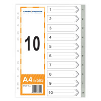 HnO PP Index Divider (1-10) A4 Grey