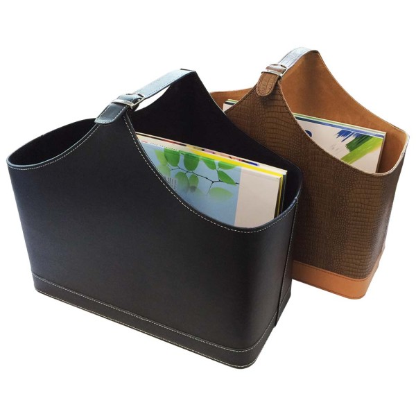 PU Leather Magazine Basket