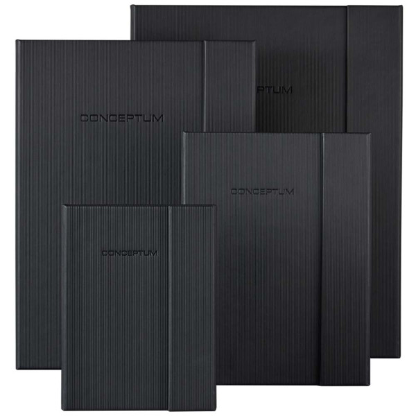 Sigel Conceptum Hardcover Notebook Black w/Magnetic Fastener A5